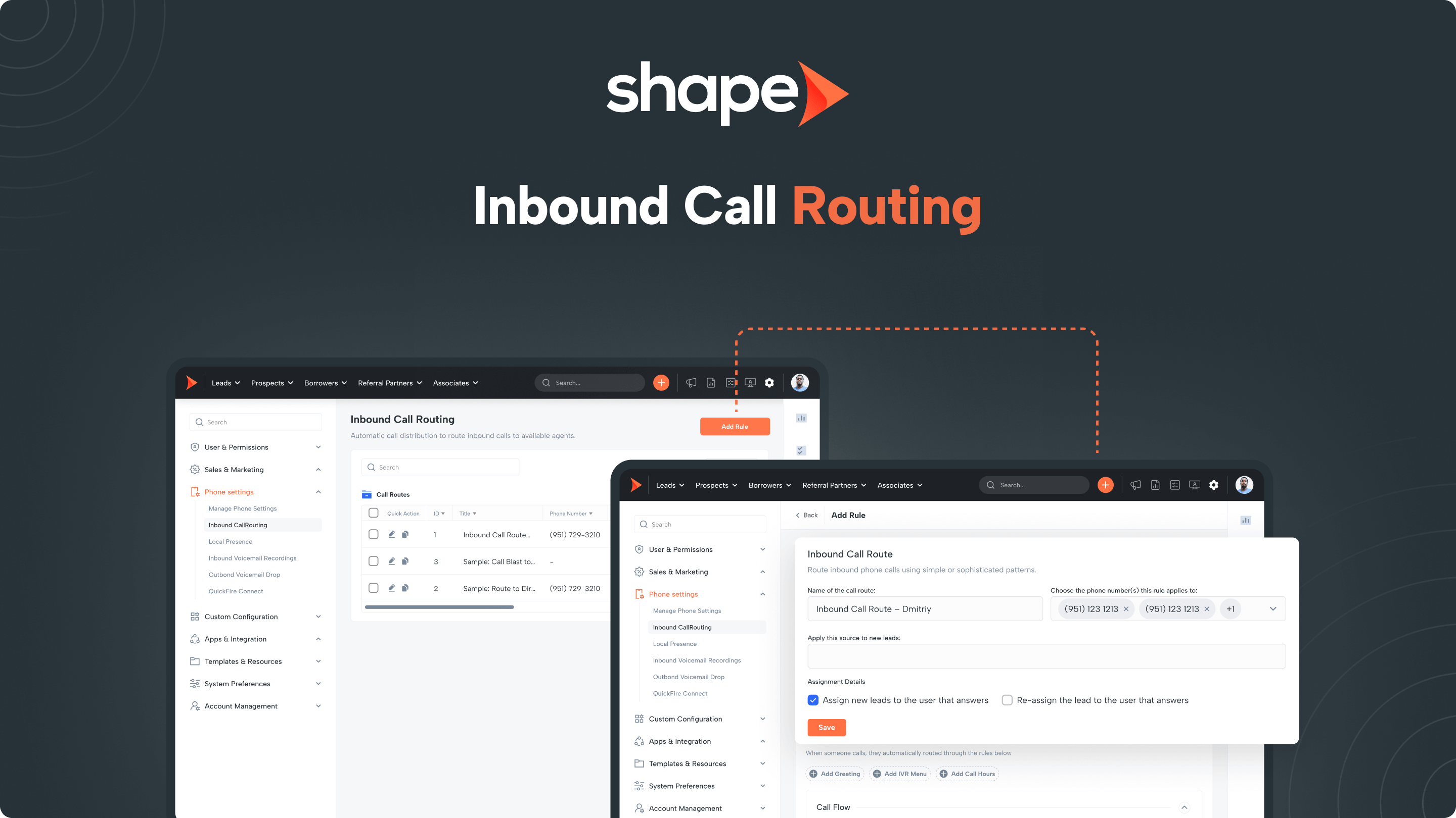 Inbound call routing systems by shape website.