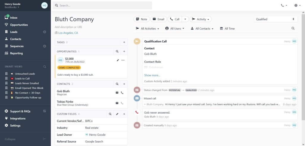 Close Lead Dashboard