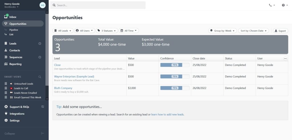 Close Opportunities