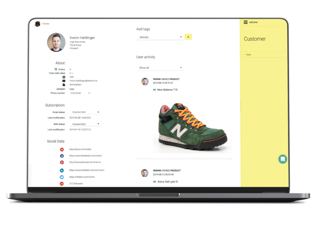 Edrone Customer View