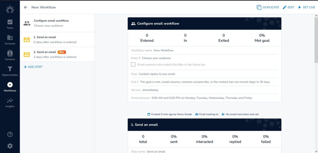 Salesflare Email Workflow