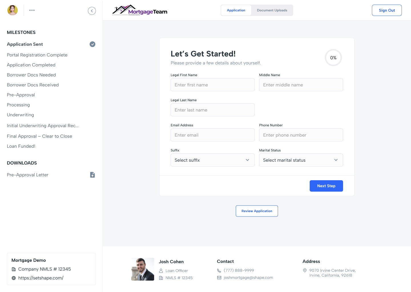 Shape Customer Portal - Color Variations - v1