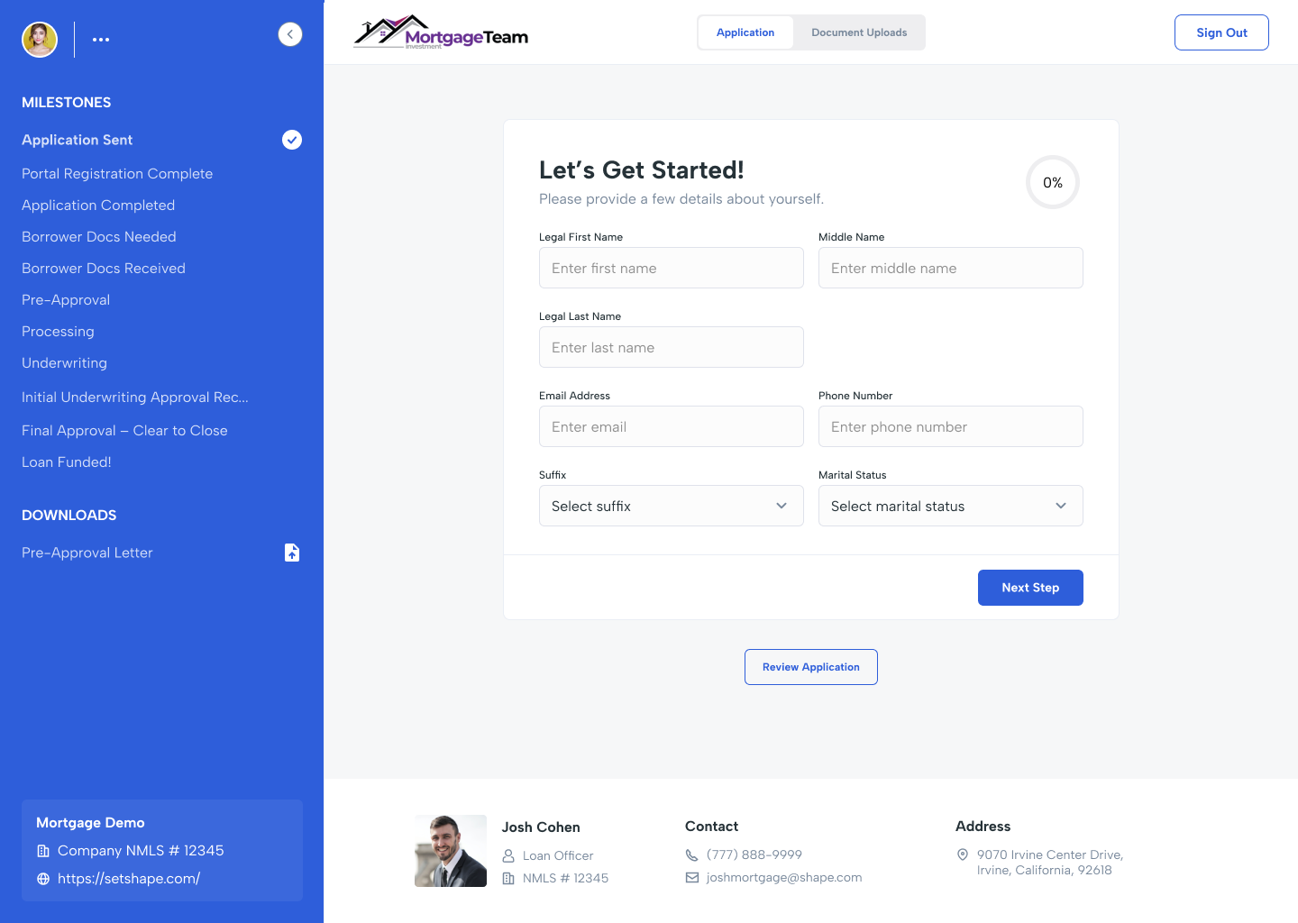 Shape Customer Portal - Color Variations - v3