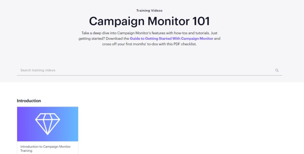 Campaign Monitor training material
