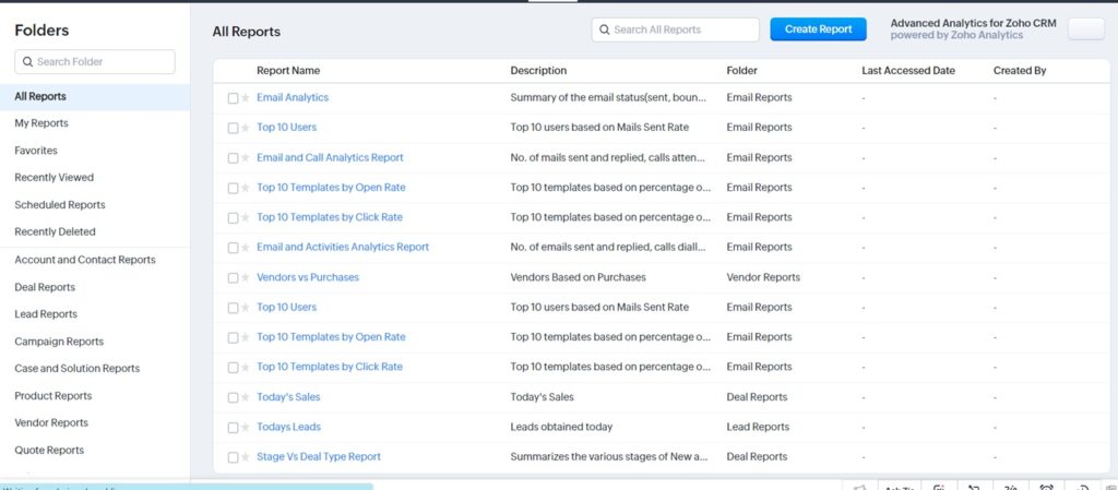 Zoho CRM reports