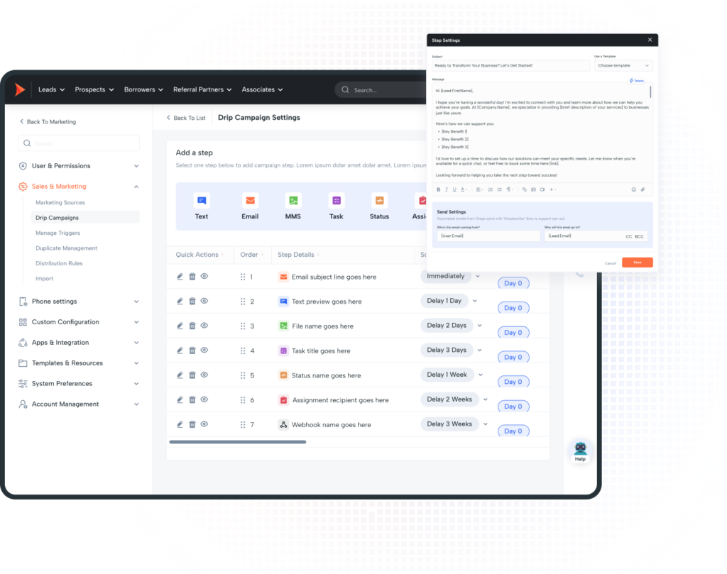 Shape CRM Automated Drip Campaigns