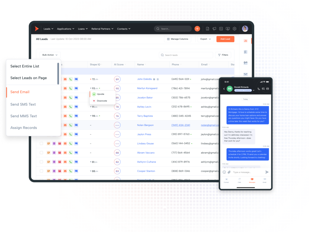 Shape Mortgage CRM Lead Management Tools