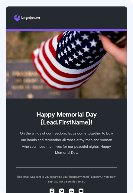 Shape Software CRM Memorial Day Template