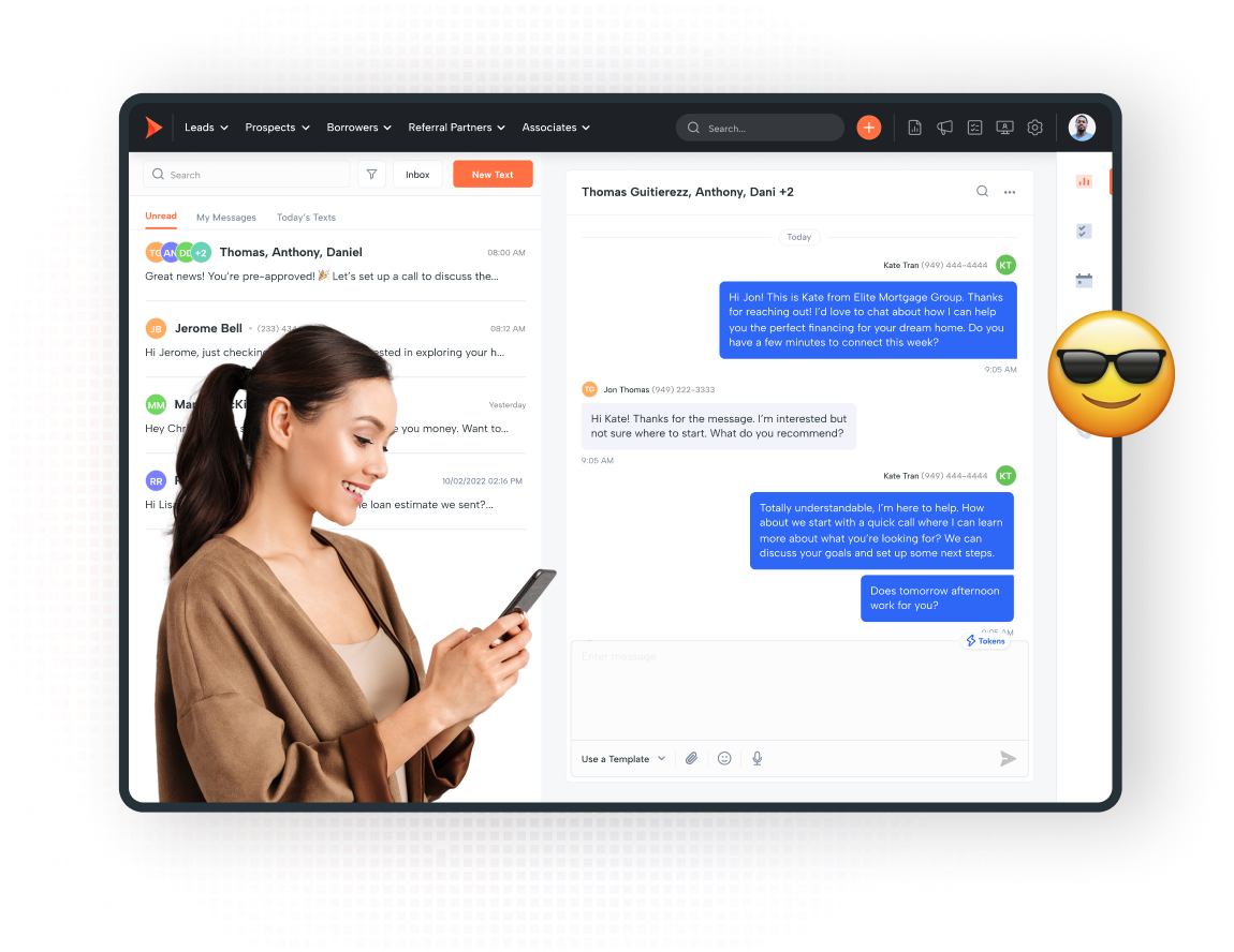 Shape Software CRM Text Messaging Inbox