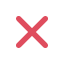 Red X cross mark indicating a close/cancel action (red close icon)